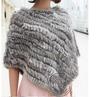 2022 Autumn/Winter Handmade Real Rabbit Fur Knit Triangle Shawl & Women's Pullover Cloak