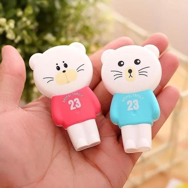 Cute Plastic Cartoon Rabbit Correction Tape Fix with Eraser Office School Supplies Animal Family Stationery Color Random
