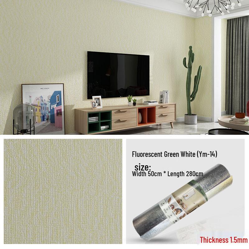 3D Self-Adhesive Linen Wallpaper: Thickened, Moisture-Proof, Light-Blocking, Thermal Insulation, Fire Retardant Aluminum Foil.