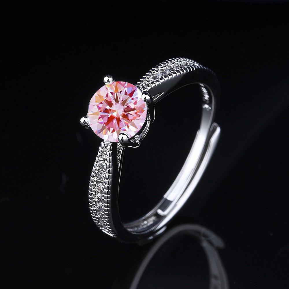 2026 Exquisite Ring Classic Four-claw One-carat Moissanite Light Luxury Proposal Ring