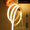 5v Dimmable COB LED Strip USB Dimmer Switch Touch White Natural Warm High Density Flexible Ribbon Tape 320LED/M Room Night Light