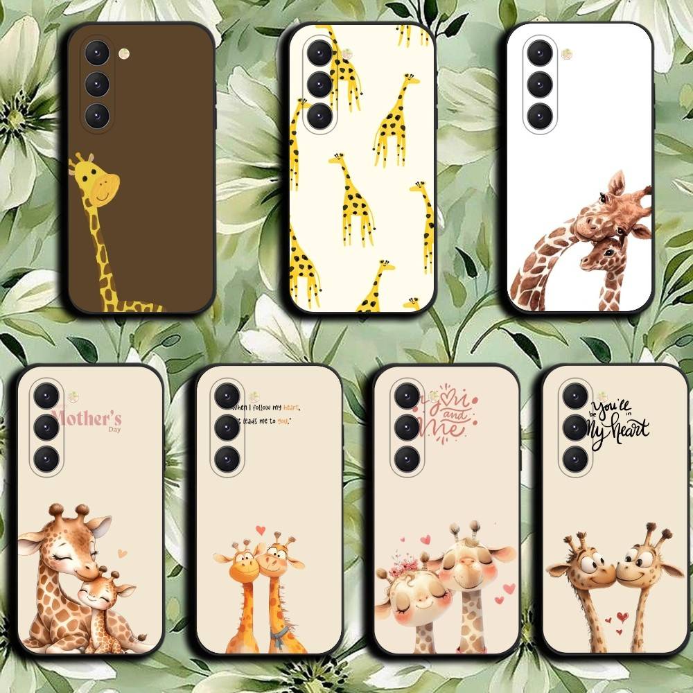 Striped Background Giraffe Phone Case For Samsung Galaxy A52 A42 A32 A22 A12 A02S A72 A73 A51 A41 A31 A21S A71 A40 A30S A20S
