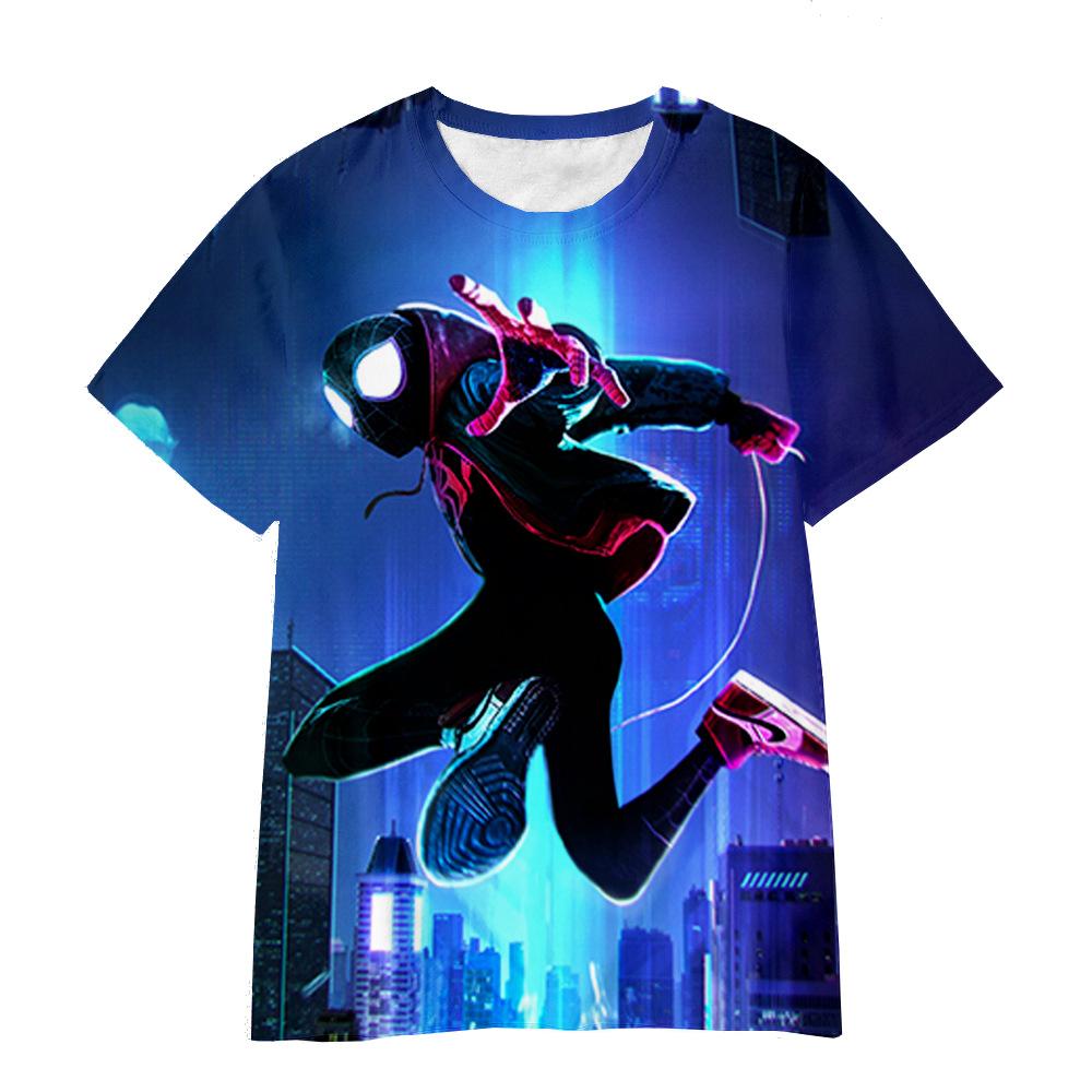

Детские футболки для мальчиков с 3D-принтом Человека-паука с круглым вырезом и короткими рукавами - Мягкая полиэстеровая ткань средней эластичности, летняя одежда свободного кроя 170