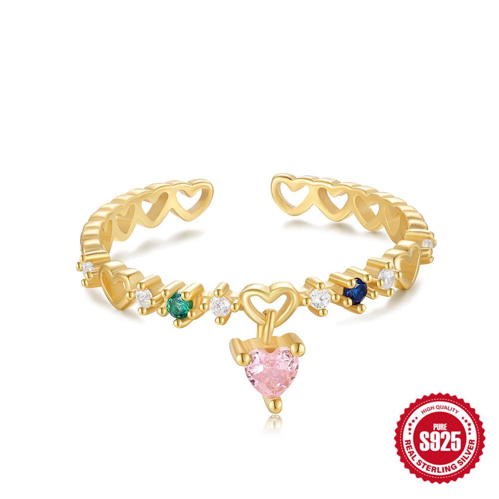 

Кольцо из стерлингового серебра S925 с открытым кулоном в виде банта с надписью «Любовь» женское, нишевое, ретро, милое, индивидуальное, простое Opening adjustable