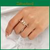 Elegant Adjustable Pearl Open Ring For Men And Women With Geometric Design And Simple Luxury