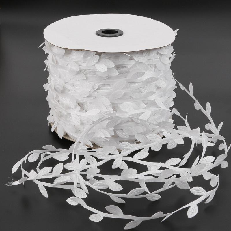 Polyester Leaf Lace for DIY Clothing, Jewelry, Wreath, and Rattan Bag Decorations