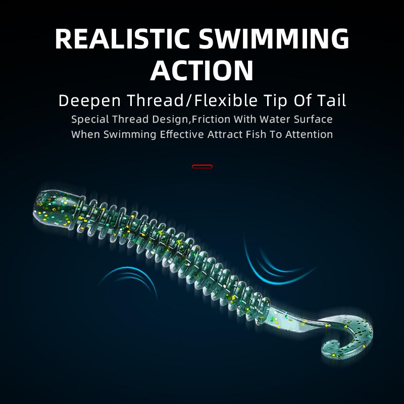 BEARKING Fishing Lure 65mm 1.6g 15pcs / Bag G Tail Soft Baits Fishing Wobbler Bass Bait Artificial Fishing Soft Lure Tacke