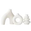 Bohemian Style, Three Piece Set, White, Ceramic Vase, Round, Geometric Design, Vase, Plain Fire, Set, New Vase
