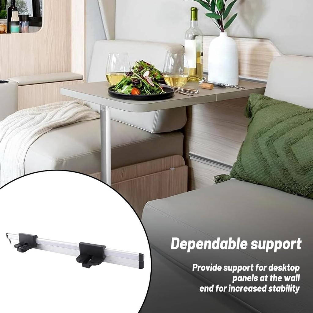 20in RV Table Mount, Aluminum Alloy Detachable Table Wall Mounted Support Rail, Table Side Support Replacement Fitting, Dinner Table Rail for Camping