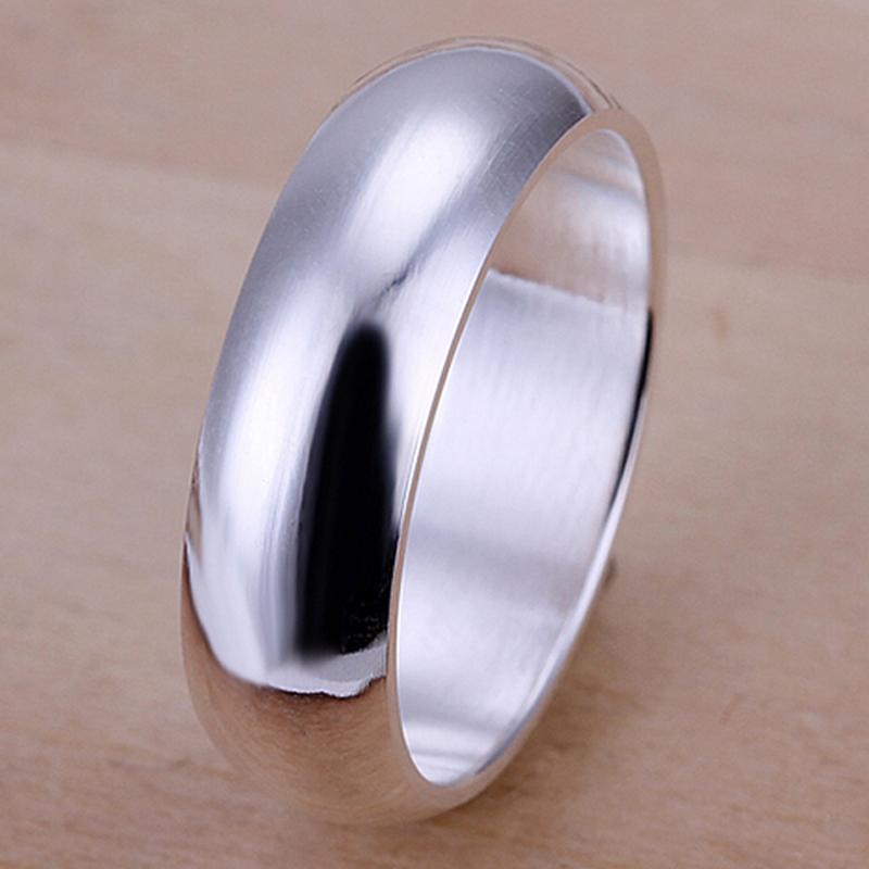 Hochwertige 925 Silberringe Modisch Einfach Runde Kreisringe Für Damen Party Schmuck Größe 5 6 7 8 9 10