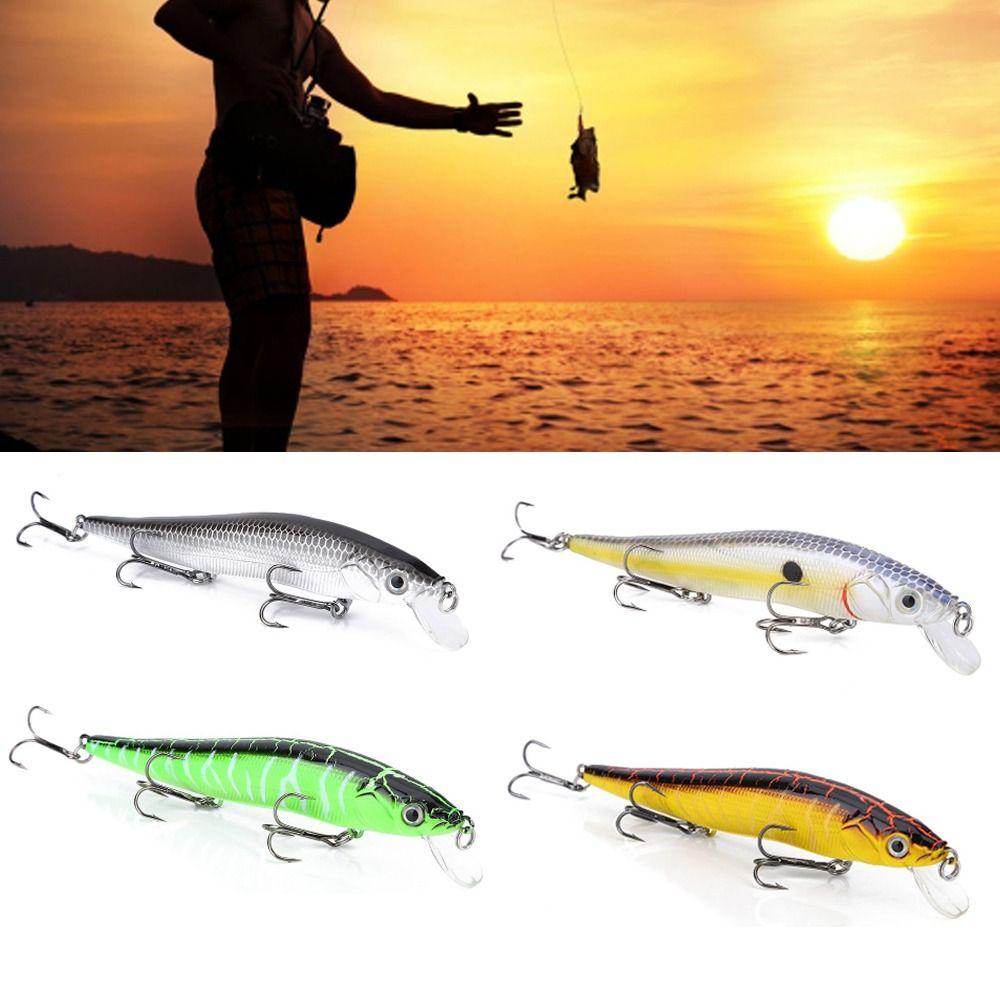 3D Eyes Long Tail Fishing Bait with Barbed Hooks 11.94cm Lenght Artificial Minnow Lures Vivid Lifelike Fishing Lures