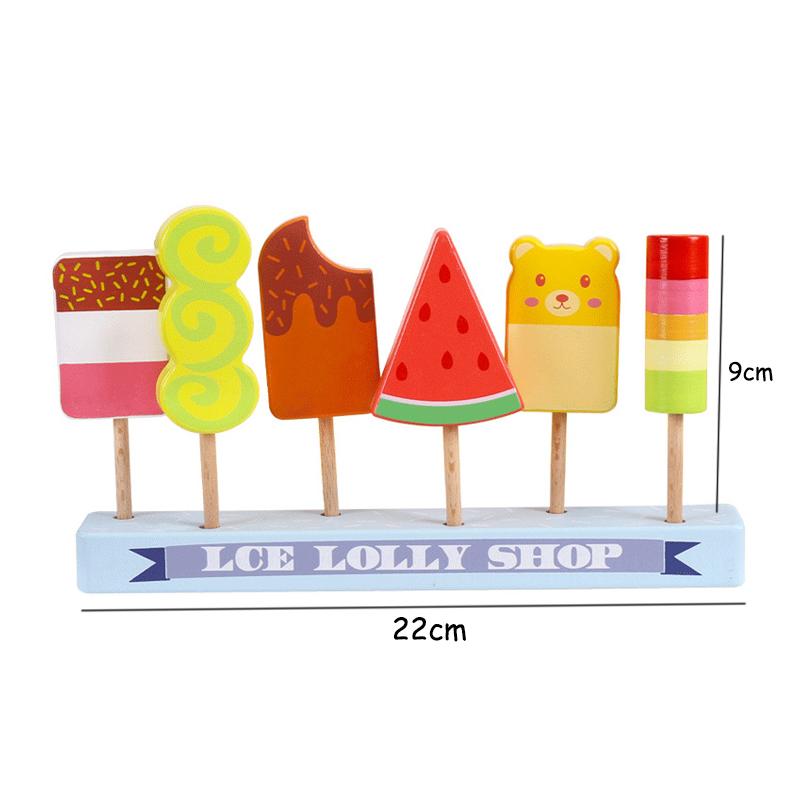 Kids Pretend Play Kitchen Toys Simulation Ice Cream Wooden Food Set Pretend Cooking Game Educational Toys For Toddlers Girl Gift