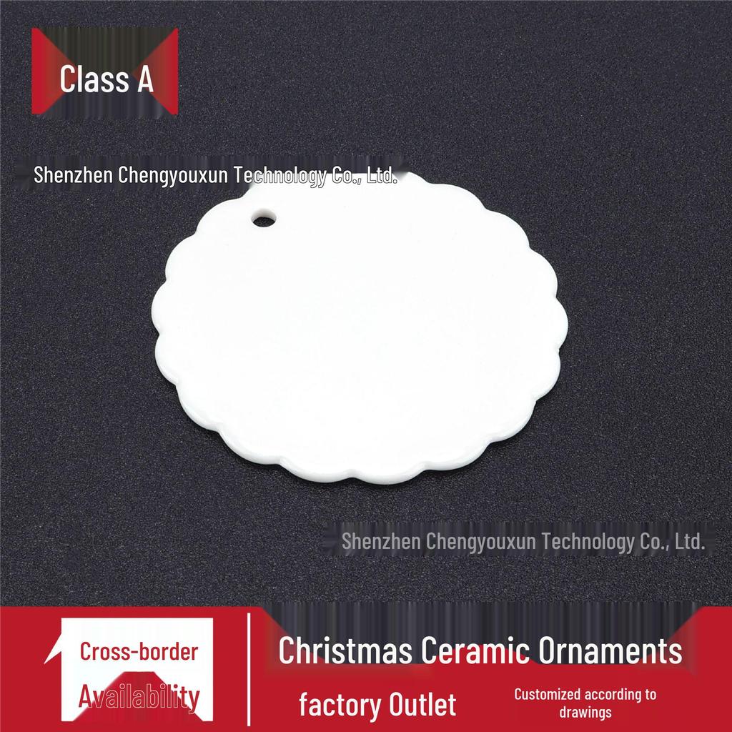 UV-Printed Ceramic Christmas Ornaments with Hang Tags