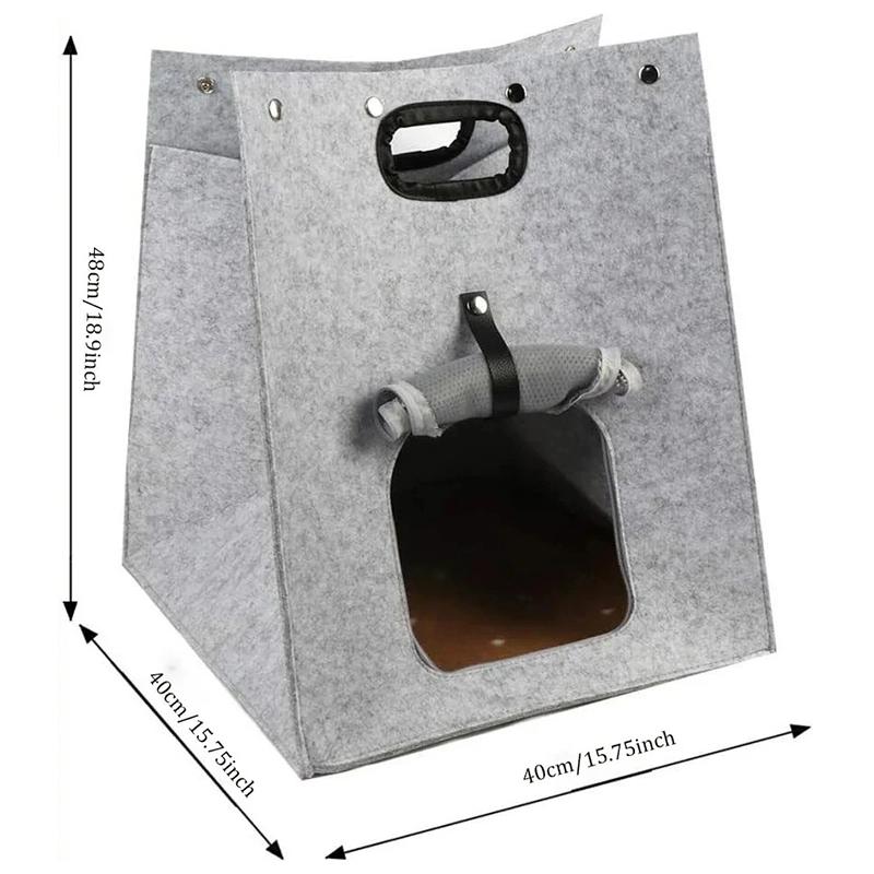 Multi-functional Pet Bed Felt Puppy Cat Washable Collapsible Cat Bed House Outdoor Pet Bag Breathable Mesh Four Seasons