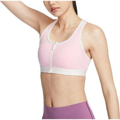 Design Color Block Swoosh Suporte Alto Secagem Rápida Sutiã Esportivo Roupa Íntima Feminina Espuma-Rosa HM4586663