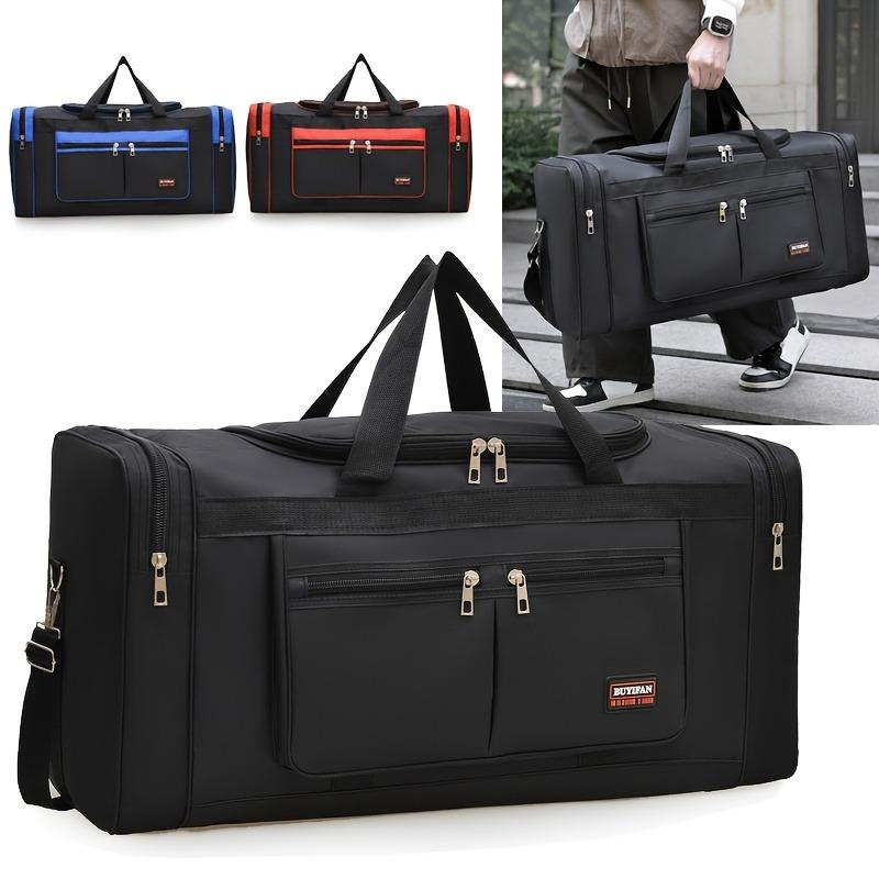 Large Capacity Foldable Travel Duffel Bag with Multiple Compartments, Adjustable Shoulder Straps & Zipper Closure - Ideal for Gym, Work, and Daily Use