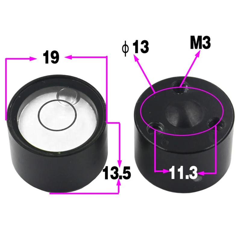 Size 19*13.5mm Bubble Level Circular Precision Inclinometer Bubble Level Vial Accessories for Measuring Instrument