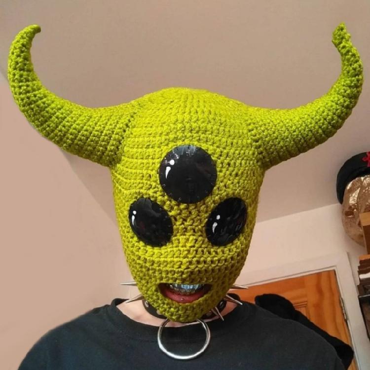 Halloween Cosplay Horn Balaclava Hats Balaclava Winter Knitted Hats Headgear