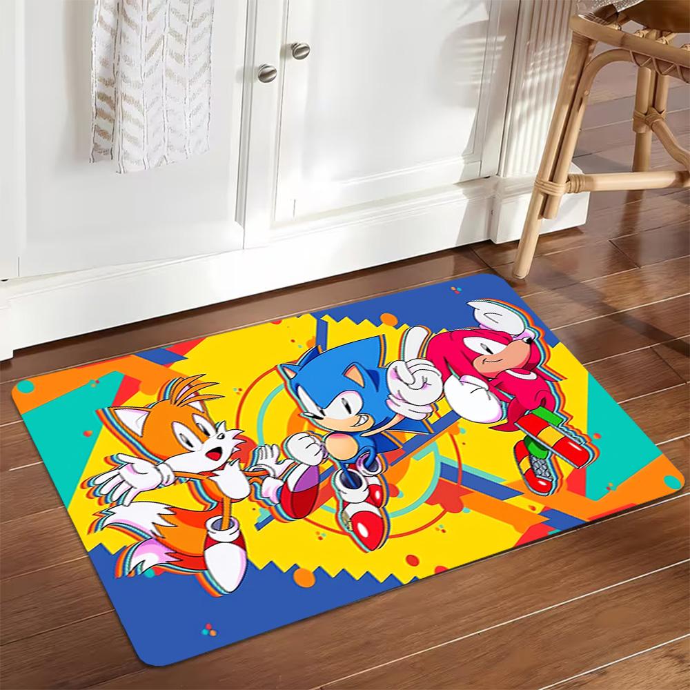 Sonic The Hedgehog Art Print Decoration,Carpet,Living Room,Bedroom, Non-slip,Square rug