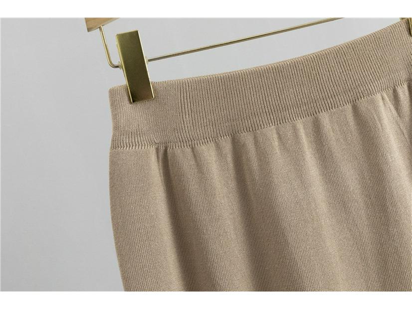 European Lantern Sleeve Bodycon Midi Skirt Set - French Socialite Style