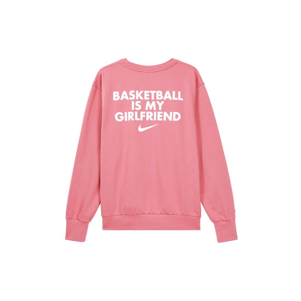 Nike Solid Color Crew Neck Long Sleeve Sweatshirt Men Tops Pink HF1115-681