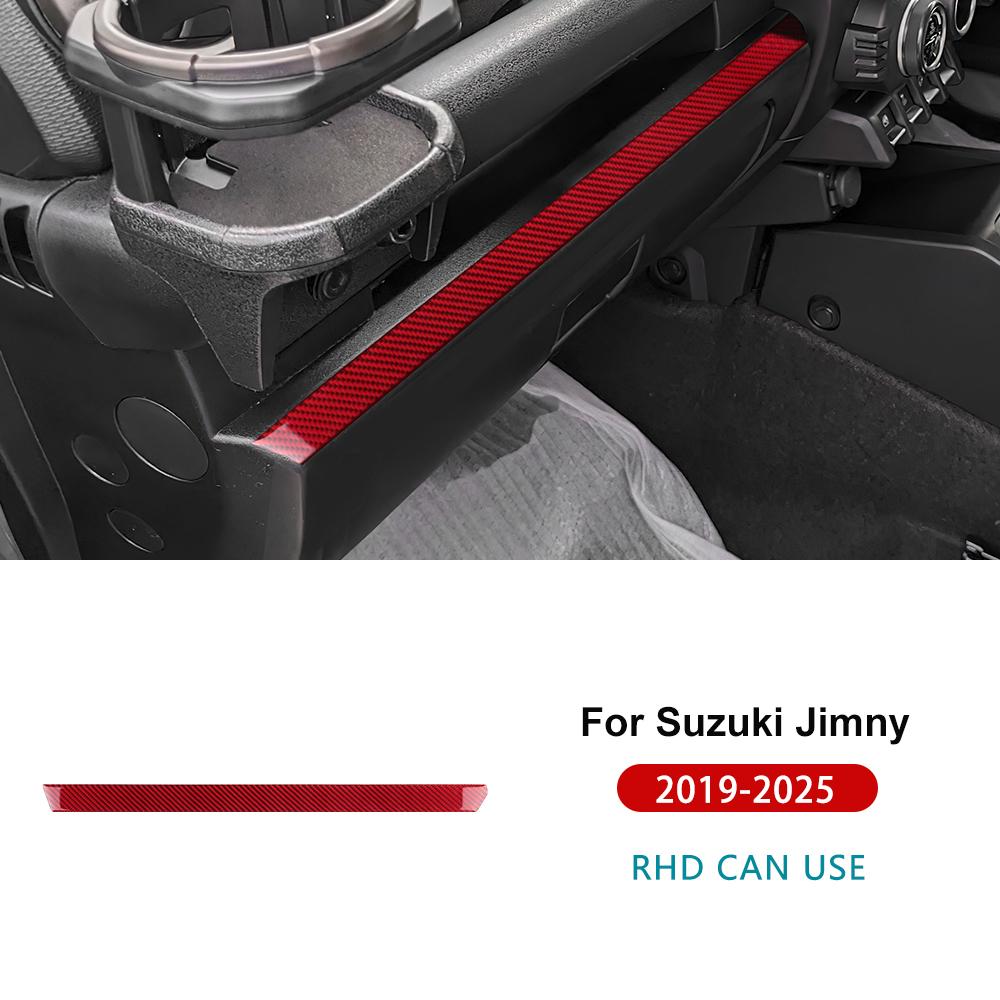 Real Soft Carbon Fiber Sticker For Suzuki Jimny 2024 2025 LHD RHD Car Passenger Strip Co-Pilot Decor