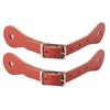 1 Pair Horse Riding Accessories   Genuine Leather Equestrian Spur Strap (Black)
