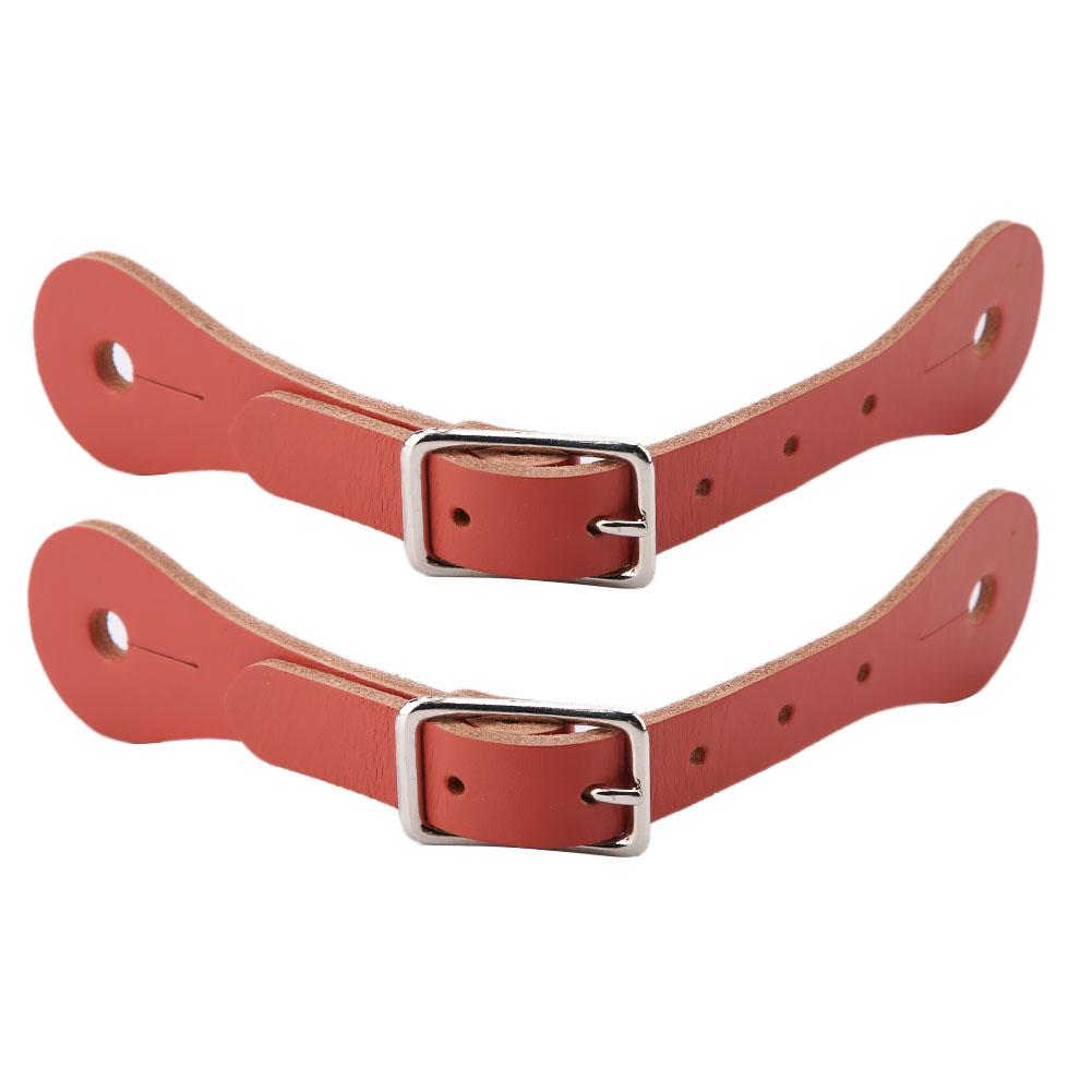 1 Pair Horse Riding Accessories   Genuine Leather Equestrian Spur Strap (Black)