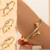 Titanium Steel Gold Butterfly Bracelet: Versatile, Light Luxury Double-Layer with Diamonds for Women.