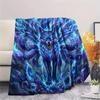 1Pc Nine-tailed Fox Print Flannel Blanket, High Quality Comfortable for All Seasons, Home Decor, Warmth and Comfort, Perfect for Christmas Gifts