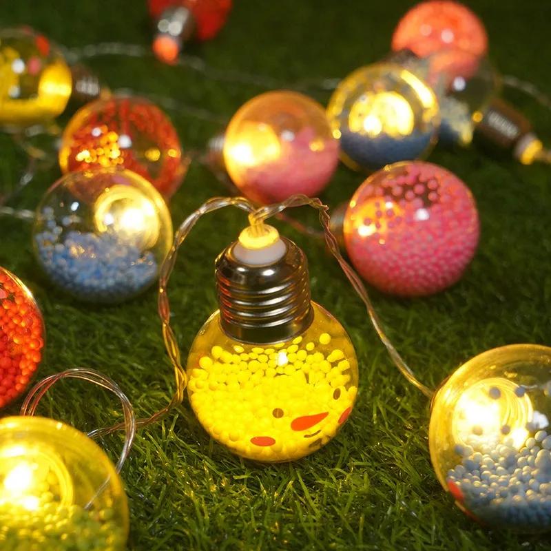 2/3/6M LED Bulb Ball Colorful String Lights Battery Power Christmas Balls Stars Garland for Child Room Birthday Christmas Decor