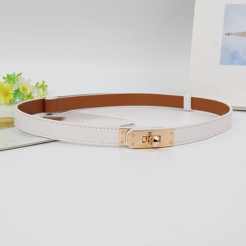 

Mary Adjustable buckle skinny belt - versatile waist cincher for dresses and skirts белый