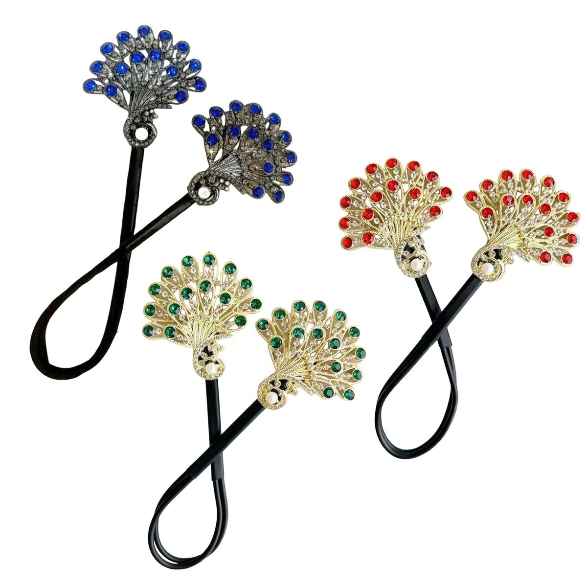 

3 шт., бигуди для создания пучков со стразами в виде павлиньего хвоста, ловкий твистер для завивки волос, зажим для волос, ленивые женские аксессуары для укладки волос 3pcs