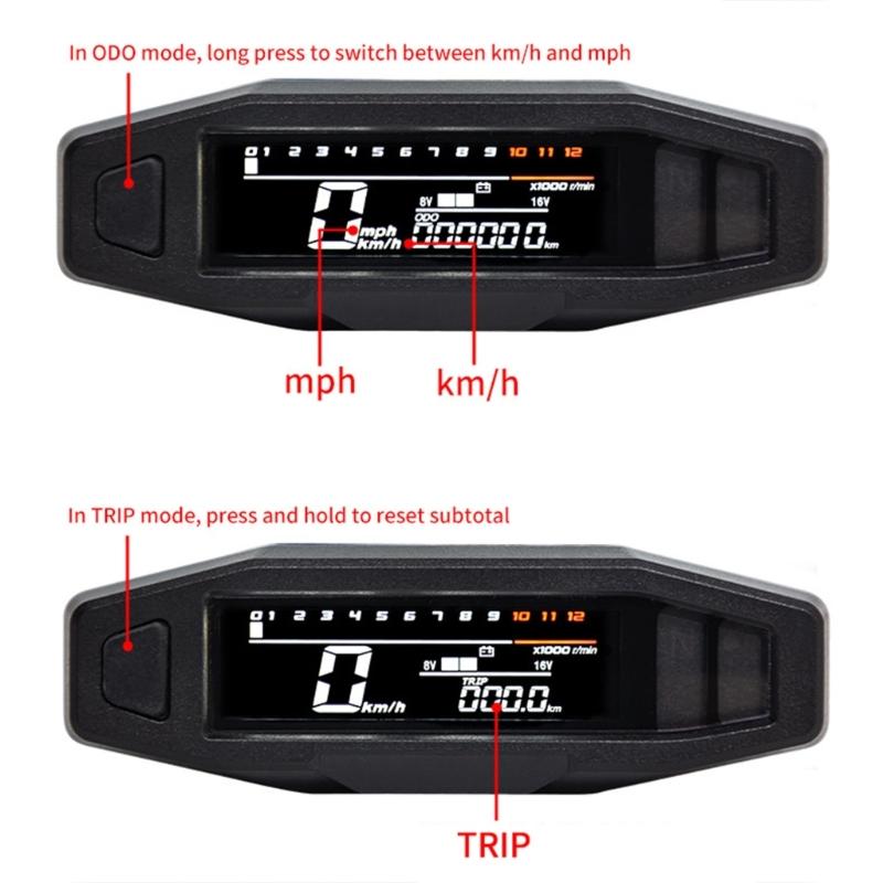 LED Digital Colored Display Tacho Hour Meter Gauge HighDefinition  Engine Inductive Speedometer for Motorcycle