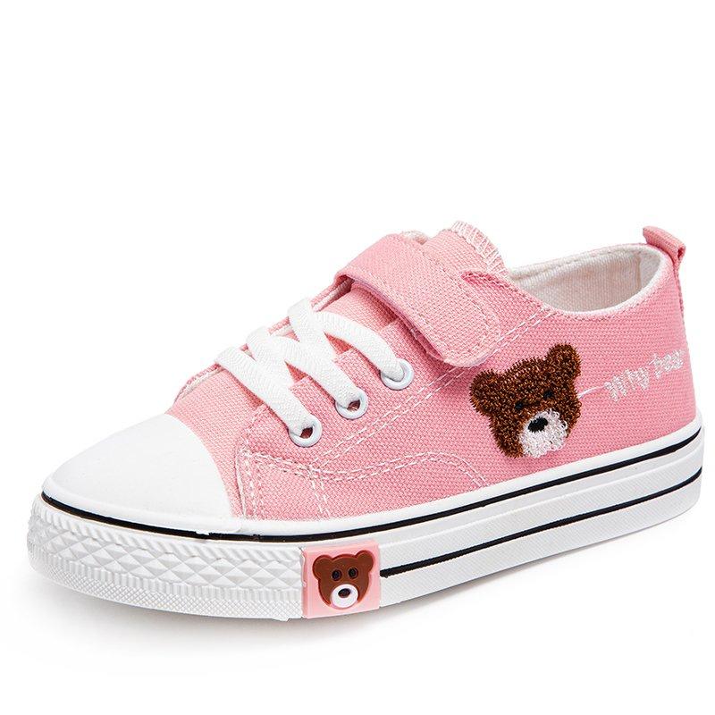 Children's Canvas Shoes New Spring and Autumn Boys' Soft Sole Sports Shoes Girls' Fashionable Big Kids' Velcro Sneakers