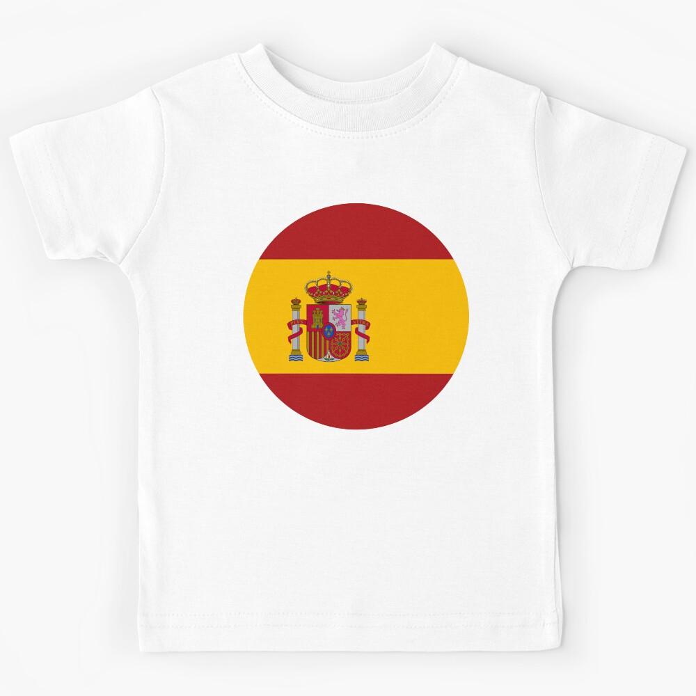 Spain Round Flag Spanish Patriotic Heritage Kids T-Shirt 150