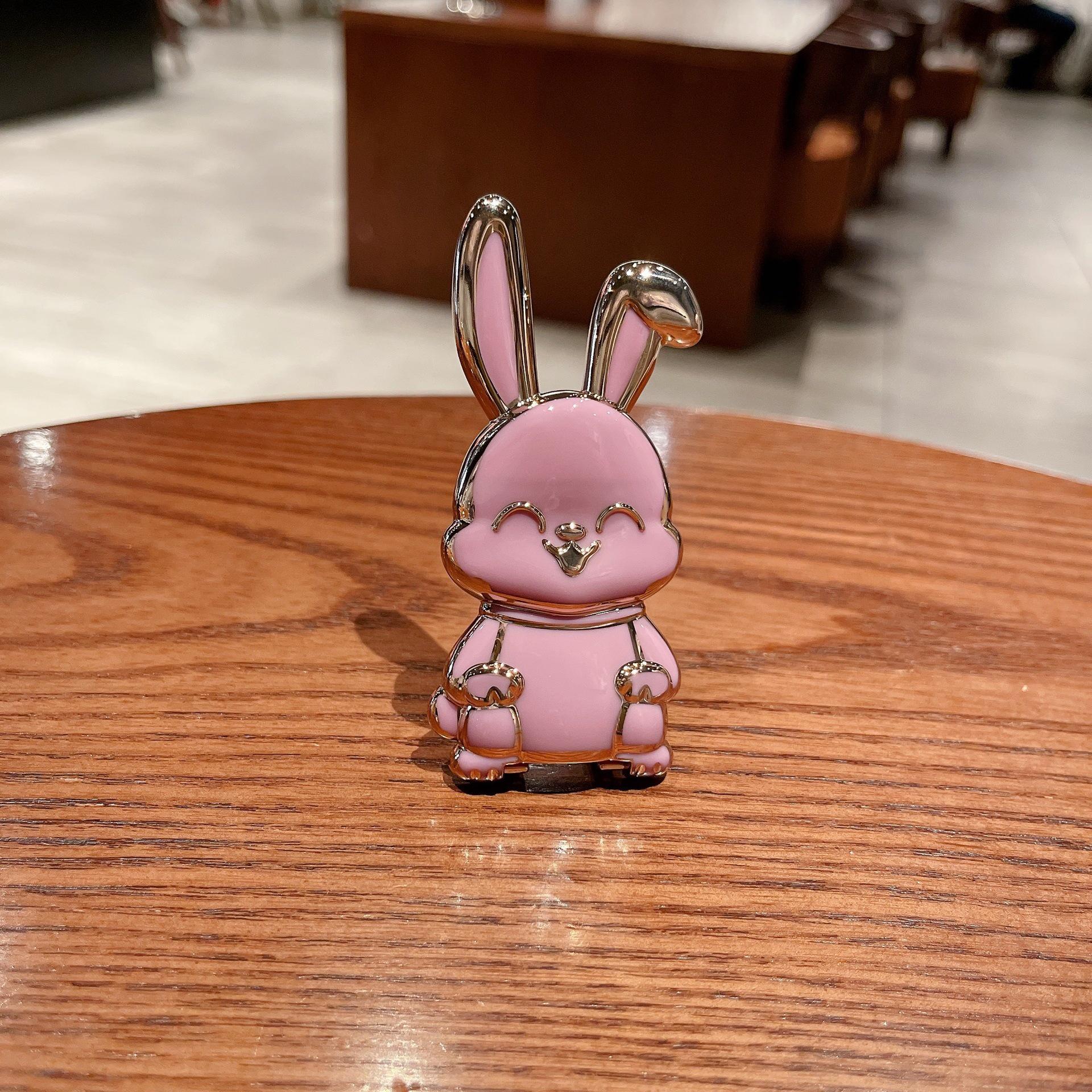 

TikTok Phone Stand: Push-Pull Metal Rabbit Holder for Desktop Use фиолетовый