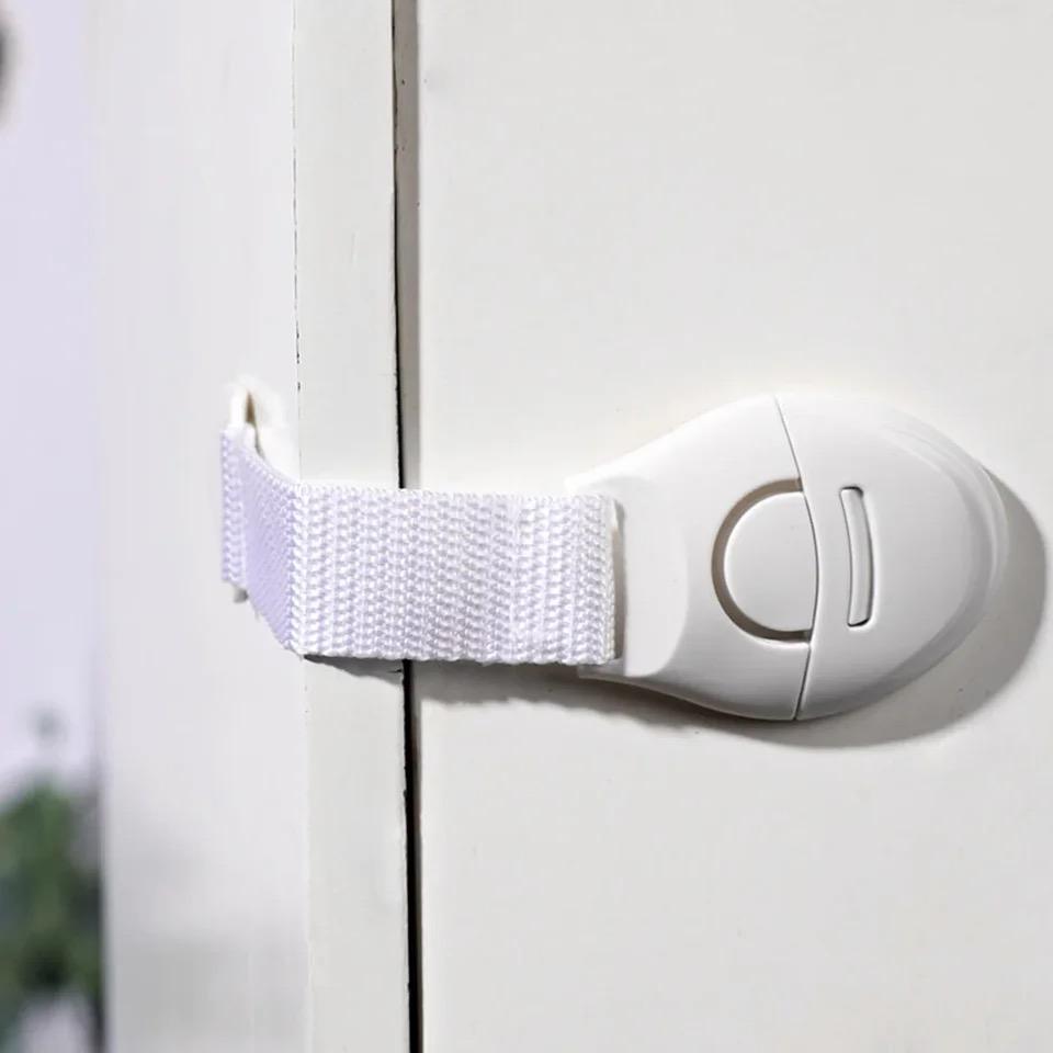 10Pcs Baby Safety Latch Drawer Webbing Safety Lock Multifunctional Protection Cloth Belt Lock Drawer Lock Cabinet Door Locks