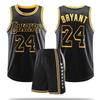 Lakers Kobe Bryant # 24 Basketball Jersey Set Teen Boys Basketball Uniform Black