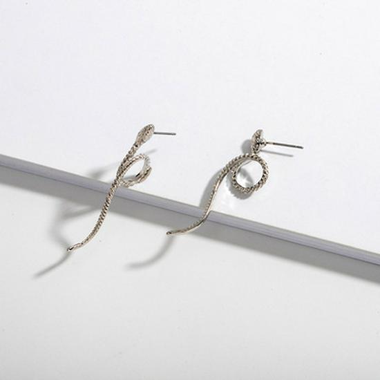 Trendy Snake-Shaped Long Stud Earrings: Stylish, Versatile Dangles for Women