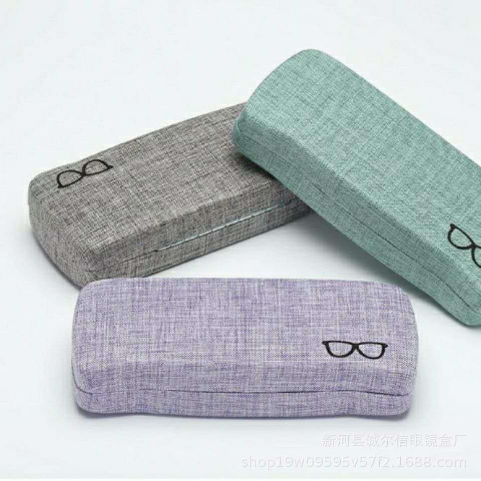 Spot Linen Glasses Case, Optical Myopia Glasses Iron Box, Pressure-Resistant Glasses Box Source