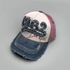 Color Matching Casual Patch 1962 Letter Baseball Cap Men'S And Women'S Sunshade Retro Hole Wind Cap