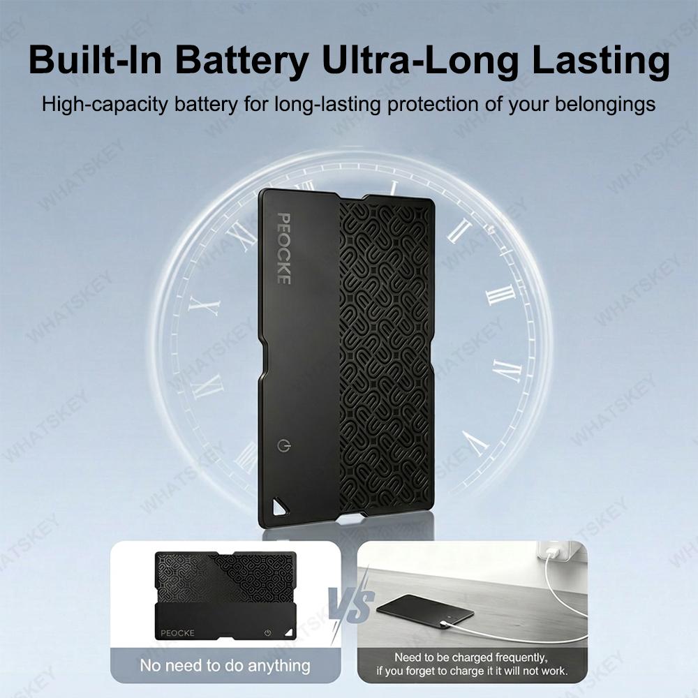 Android Wireless Charging Mini GPS Tracking Location Wallet Tracker Card Waterproof GPS Locator Works with Google Find My App Ta