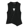 TAOP&ZA Women's Spring/Summer V-Neck Asymmetric Sleeveless Casual Vest