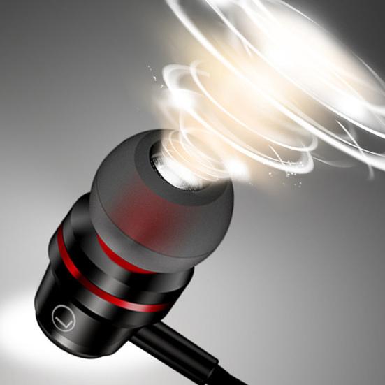 3.5mm Wired In-Ear Earphone Heavy Bass Stereo Volume Control Headphone with Mic