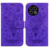 For TECNO Spark 30 Pro 4G Case Butterfly Flower Imprint PU Leather Wallet Phone Cover with Strap