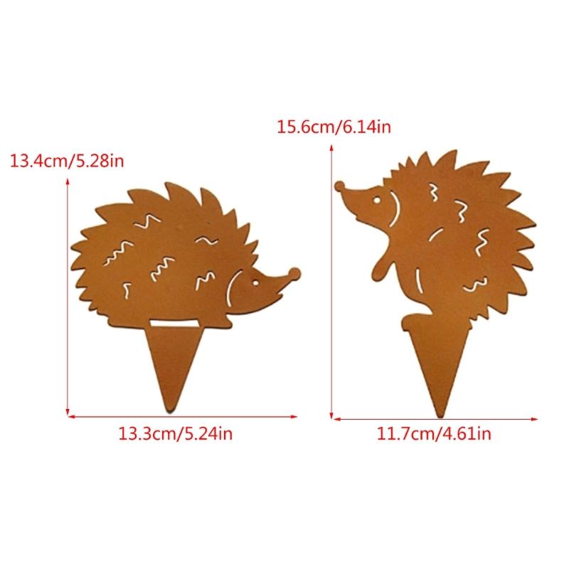 Metal Animal Yard Decors Garden Art Rust Animals for Outside Decorations Outdoor Decorative Stake Lawn Accessory