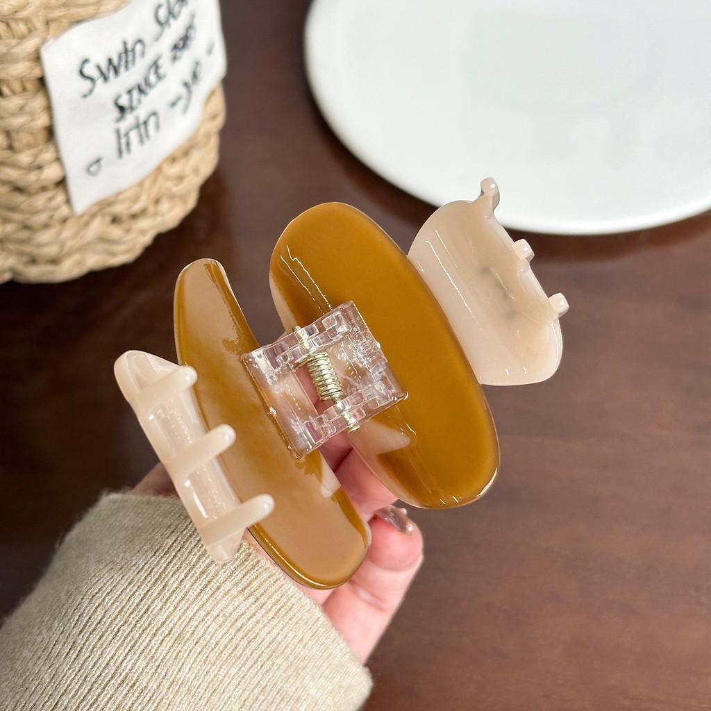 Stylish Acetate Maple Leaf Hair Clip Charming Mushroom Claw Clip Women For