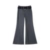 2026 Spring/Summer Women's High-Waisted Woolen Flare Pants - Floor-Length, Plus Velvet, Casual Wide-Leg