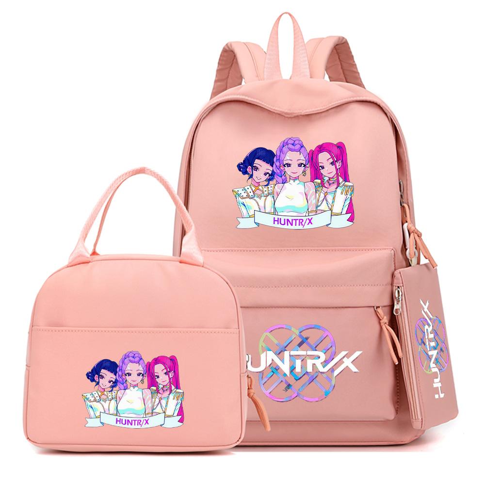3 Stück/Set Süßer Anime K-Pop Bedruckter Rucksack mit Handtasche Federmäppchen für Teenager Schüler Junge Mädchen Schultasche Bücherrucksack Große Kapazität Reisetasche